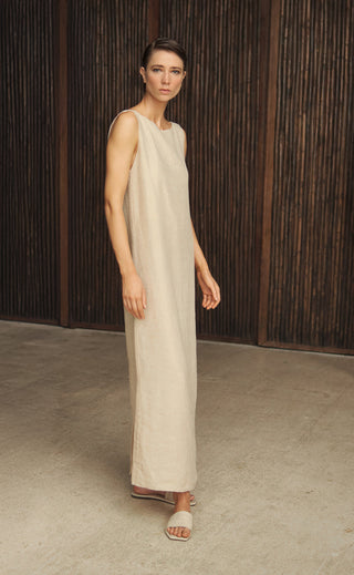 Vestido largo beige