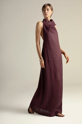 Vestido largo vino