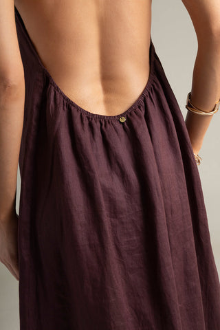 Vestido largo vino