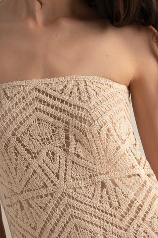 Vestido largo beige