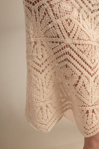 Vestido largo beige