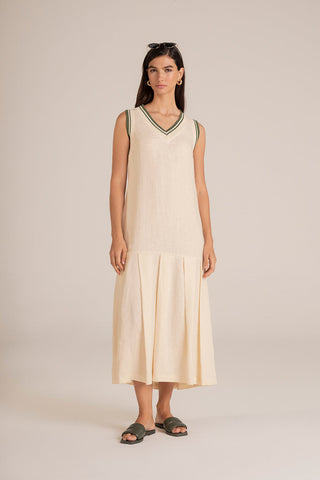 Vestido midi Marfil