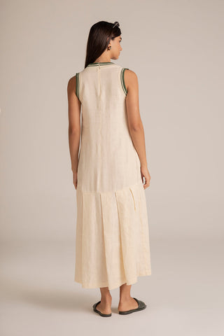 Vestido midi Marfil