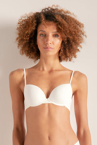 Brasier Con Copa, colores Off White, Piel, negro