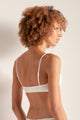 Brasier Con Copa, colores Off White, Piel, negro