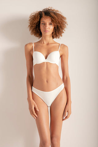 Brasier Con Copa, colores Off White, Piel, negro