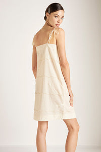 Camisola en voile bordado, Marfil