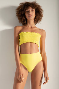 Top Strapless Nido de Abejas