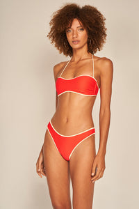 Top strapless Color Naranja/Marfil