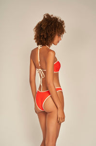 Top strapless Color Naranja/Marfil