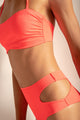 Top strapless con textura color neón