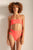 Top strapless con textura color neón