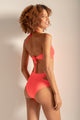 Top strapless con textura color neón