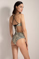 Top strapless, estampado con textura, Color Negro/Marfil