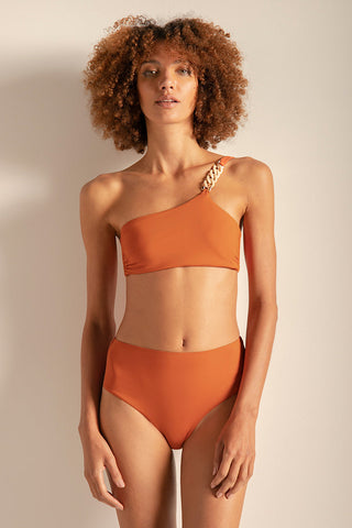 Top un hombro Color Terracota