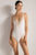 Body con escote triangular, Color Crudo