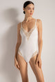 Body con escote triangular, Color Crudo