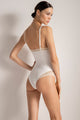 Body con escote triangular, Color Crudo