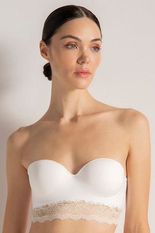 Brasier strapless con copa y aro, Color Crudo