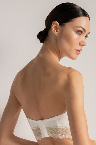 Brasier strapless con copa y aro, Color Crudo