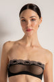 Brasier strapless con aro y sin copa, Color Negro