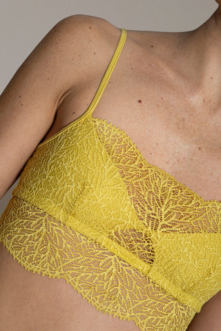 Brasier tipo top en encaje, Color Amarillo