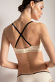 Brasier triangular con copa, Color Marfil/Negro