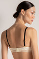 Brasier triangular con copa, Color Marfil/Negro