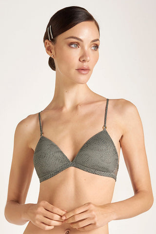 Brasier triangular estampado animal  verde