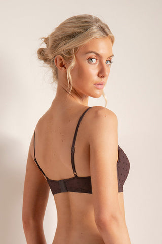 Brasier triangular en mini estampado Color Vinotinto