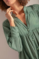 Camisa tipo Vestido en algodón color verde