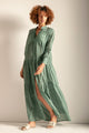 Camisa tipo Vestido en algodón color verde