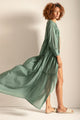Camisa tipo Vestido en algodón color verde