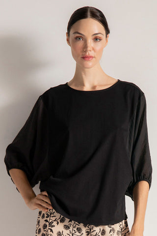 Camiseta cuello redondo, Color Negro