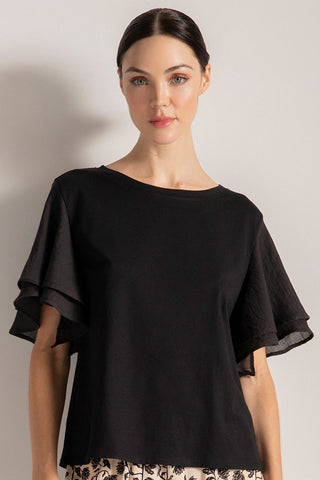 Camiseta cuello redondo, Color Negro