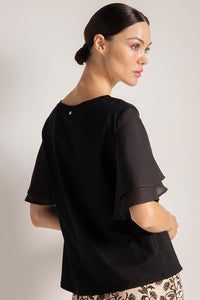 Camiseta cuello redondo, Color Negro