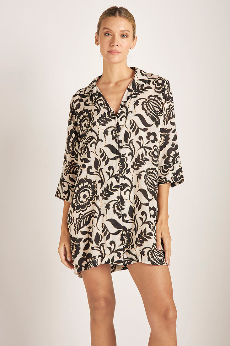 Camisola estampada de flores
