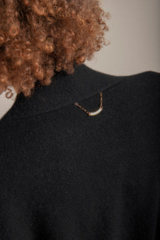 cardigan tejido con cuello en v, Color Negro