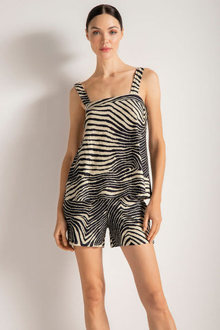 Short silueta semi ajustada de estampado animal