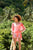 Cover up corto estampado tie dye color azul claro