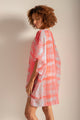 Cover up corto estampado tie dye color azul claro