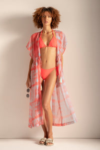 Cover up largo estampado tie dye color azul claro