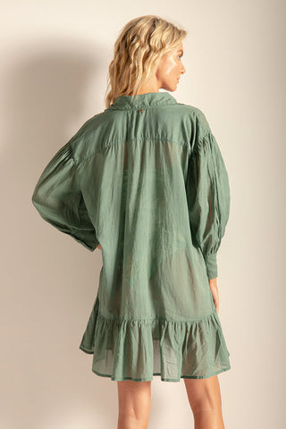 Cover up en algodón color verde
