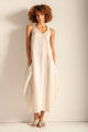 Cover up largo en gasa color khaki