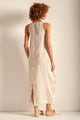Cover up largo en gasa color khaki