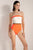 Entero strapless, Color Naranja Neón/Café/Marfil