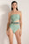 Entero Trikini con bloques de color verde en lurex