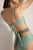 Entero Trikini con bloques de color verde en lurex