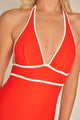 Entero halter Color Naranja/Marfil