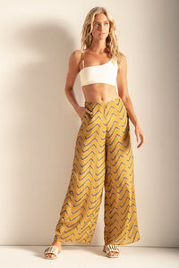 Pantalón de tiro alto Color Mostaza